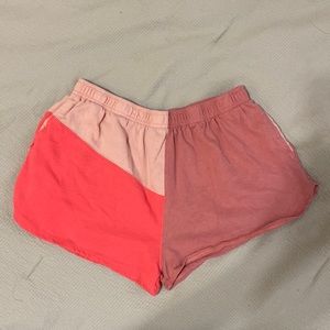 Target pink color block shorts L